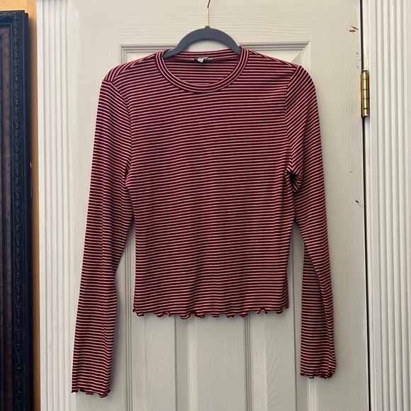 Charlotte Russe Tops - Charlotte Russe large red and white striped long sleeve shirt